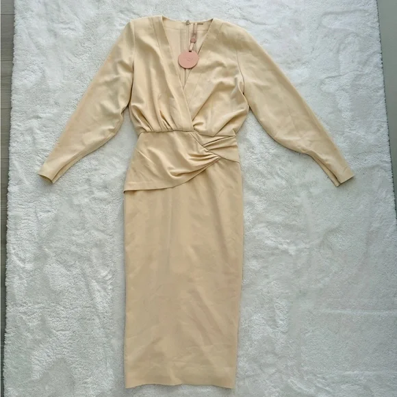 NWT Alexis Beige Fraser Midi Dress - Picture 2 of 12